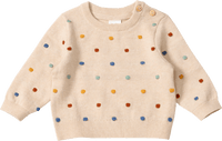 Strickpullover mit bunten Noppen, beige, Gr. 62, 1 St