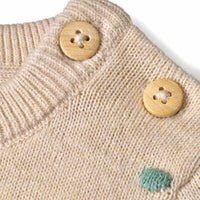 Strickpullover mit bunten Noppen, beige, Gr. 62, 1 St