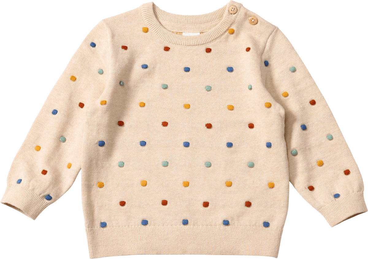 ALANA Strickpullover mit bunten Noppen, beige, Gr. 86, 1 St