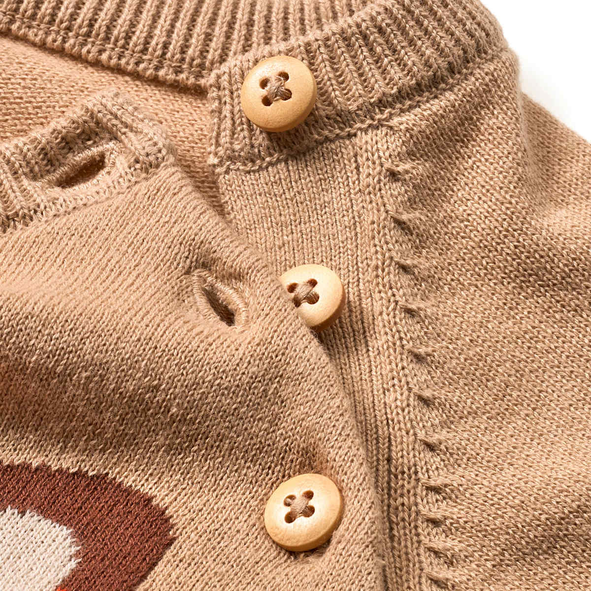 ALANA Strickpullover mit Fuchs-Motiv & Raglan-Ärmel, beige, Gr. 80, 1 St
