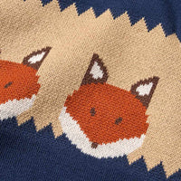 Strickpullover mit Fuchs-Muster, blau, Gr. 110, 1 St