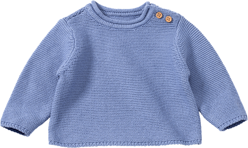 Strickpullover mit Knopfleiste, blau, Gr. 56, 1 St