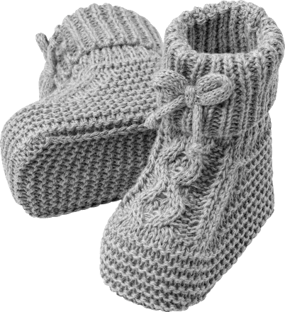 Strickschuhe, grau, 0-3 Monate, 1 St