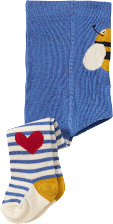Strumpfhose mit Bienen- & Herz-Motiv, blau & weiß, Gr. 74/80, 1 St ALANA