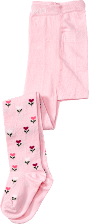 Strumpfhose mit Blumen-Muster, rosa, Gr. 122/128, 1 St