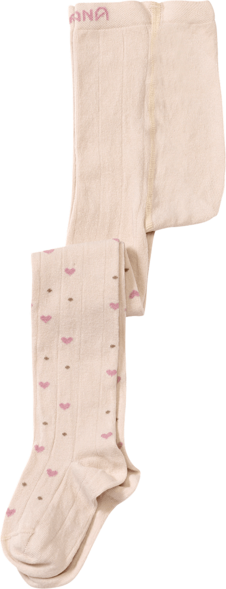 ALANA Strumpfhose mit Herz-Muster & Ripp-Struktur, beige, Gr. 110/116, 1 St