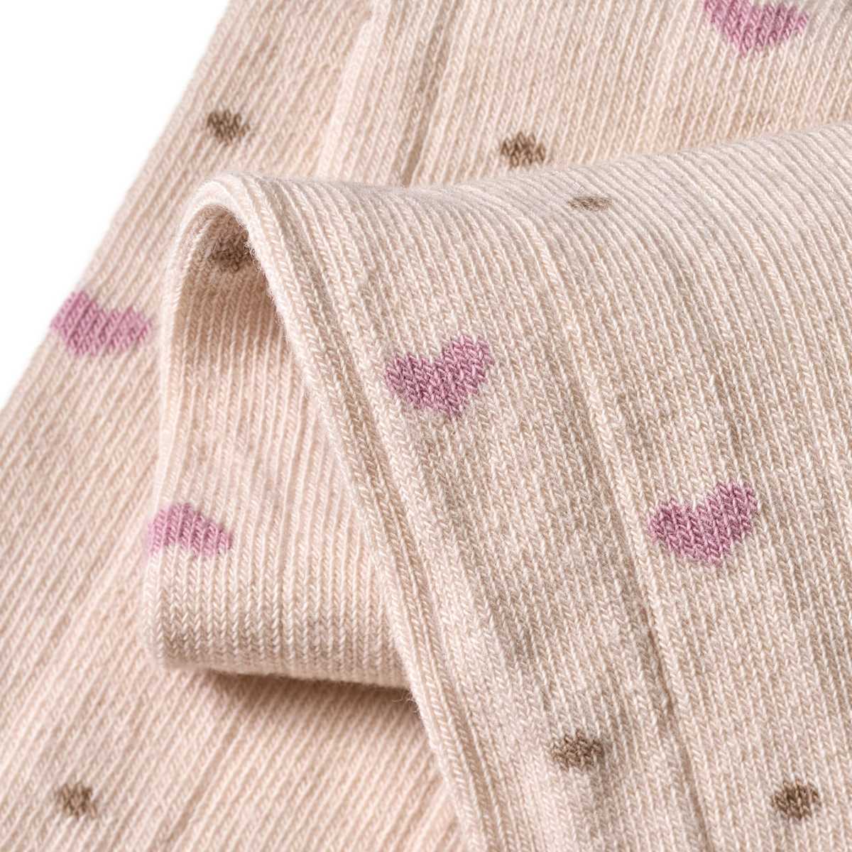 ALANA Strumpfhose mit Herz-Muster & Ripp-Struktur, beige, Gr. 110/116, 1 St
