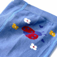 Strumpfhose mit Marienkäfer-Motiv, blau & weiß, Gr. 86/92, 1 St