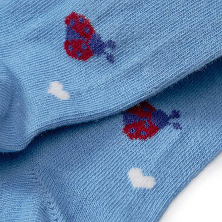 Strumpfhose mit Marienkäfer- & Herz-Muster, blau, Gr. 122/128, 1 St