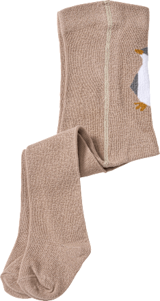 Strumpfhose mit Pinguin-Motiv, braun, Gr. 74/80, 1 St