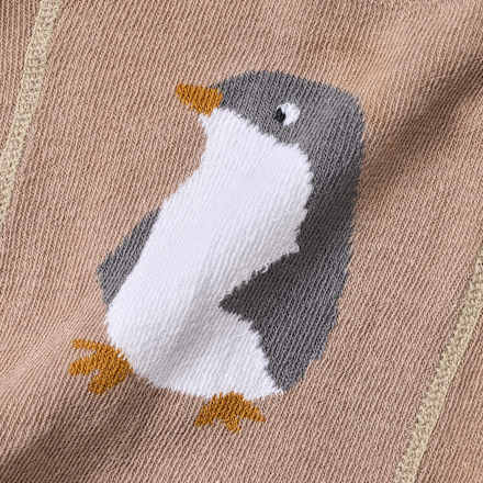 Panty met pinguïnmotief, bruin, maat 86/92, 1 stuk