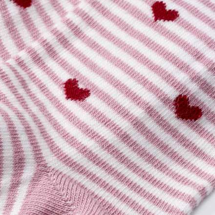 Strumpfhose mit Ringeln & Herz-Muster, rosa, Gr. 110/116, 1 St
