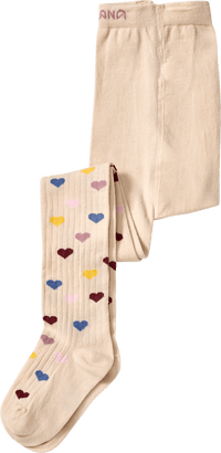 ALANA Strumpfhose mit Ripp-Struktur & Herz-Muster, beige, Gr. 110/116, 1 St