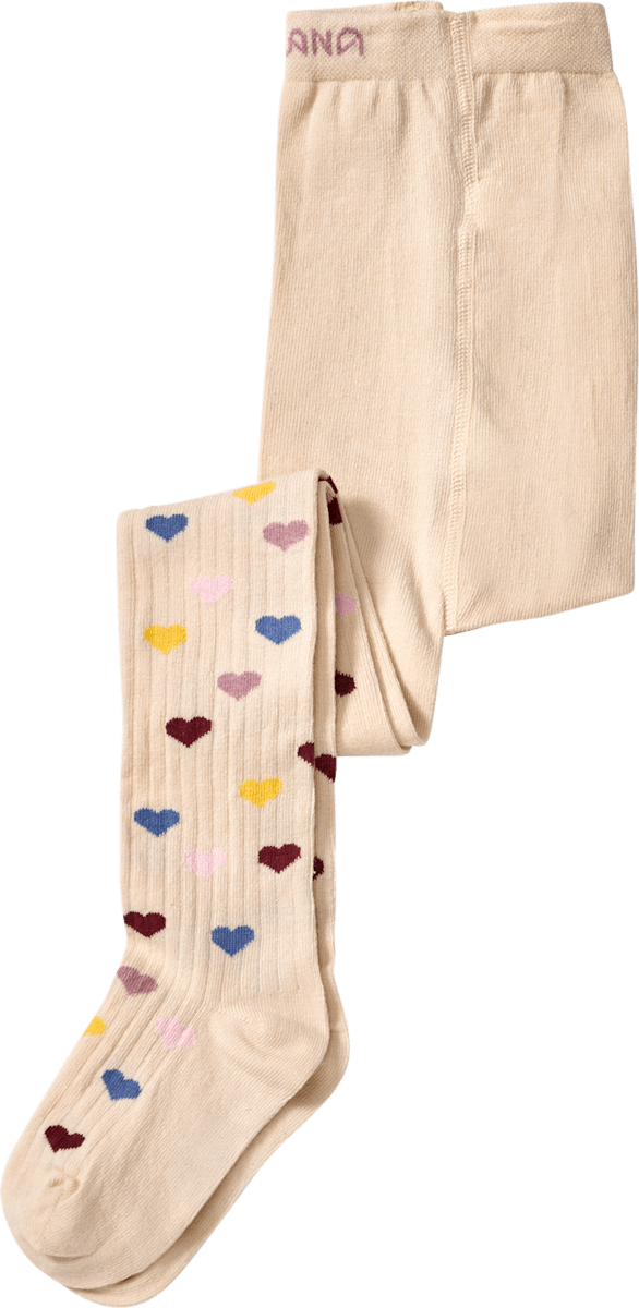 ALANA Strumpfhose mit Ripp-Struktur & Herz-Muster, beige, Gr. 98/104, 1 St