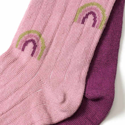 Strumpfhosen mit Ripp-Struktur & Regenbogen-Muster, rosa + lila, Gr. 98/104, 2 St ALANA