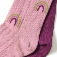 Strumpfhosen mit Ripp-Struktur & Regenbogen-Muster, rosa + lila, Gr. 98/104, 2 St ALANA