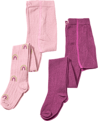 Strumpfhosen mit Ripp-Struktur & Regenbogen-Muster, rosa + lila, Gr. 98/104, 2 St ALANA