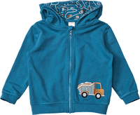 Sweatjacke mit Kapuze & Baustellen-Muster, blau, Gr. 98, 1 St ALANA