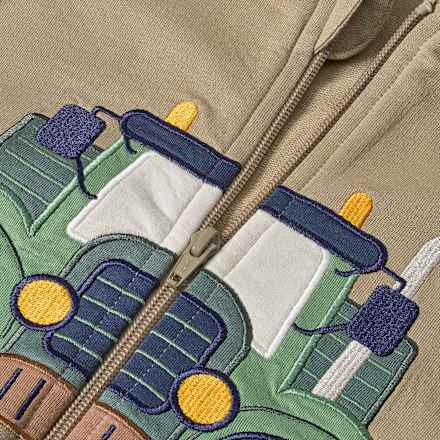 Sweatjacke mit Traktor-Applikation, braun, Gr. 104, 1 St