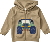 Sweatjacke mit Traktor-Applikation, braun, Gr. 104, 1 St