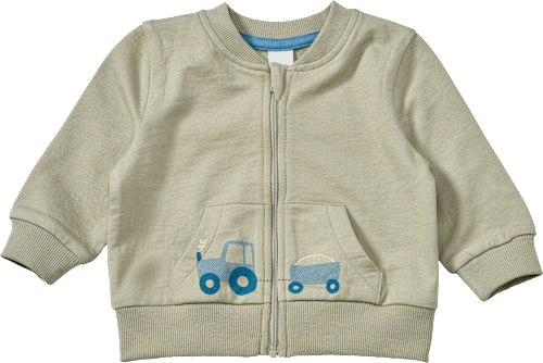 Sweatjacke mit Traktor-Motiv, grün, Gr. 62, 1 St