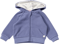 Sweatjacke mit Waffel-Struktur & Blüten-Muster, blau, Gr. 62, 1 St