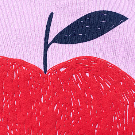Sweatshirt mit Apfel-Motiv, lila, Gr. 110, 1 St