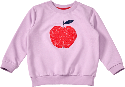 Sweatshirt mit Apfel-Motiv, lila, Gr. 110, 1 St