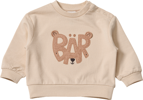 Sweatshirt mit Bär-Motiv, beige, Gr. 62, 1 St