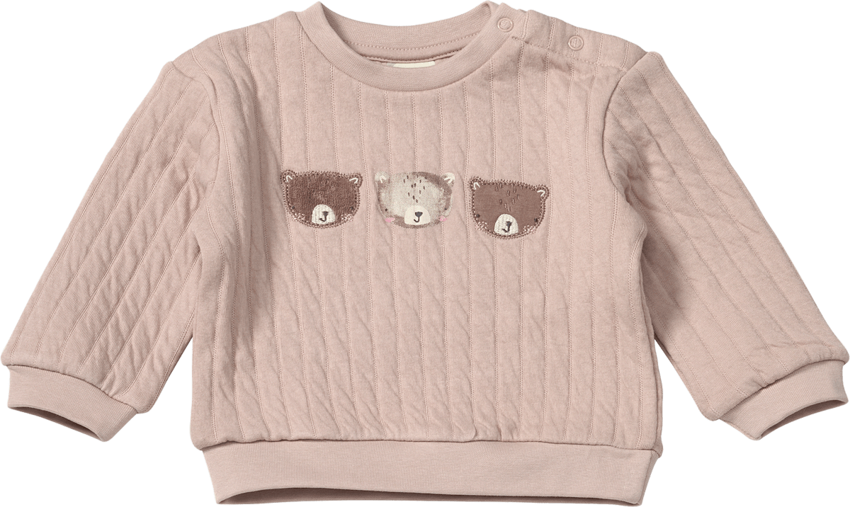 ALANA Sweatshirt mit Bären-Applikation, beige, Gr. 68, 1 St