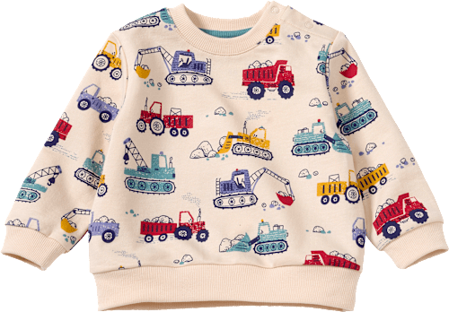 Sweatshirt met bouwplaatspatroon, beige, maat 86, 1 stuk