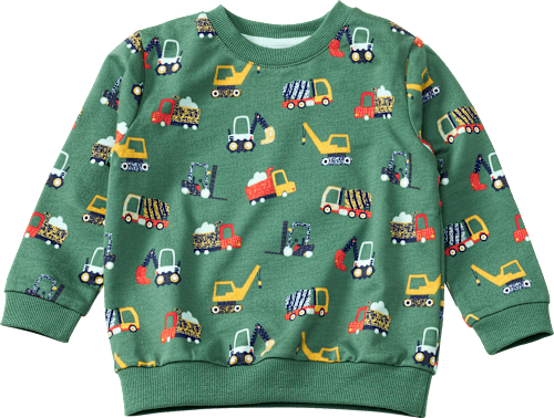 Sweatshirt mit Baustellen-Muster, grün, Gr. 110, 1 St