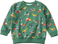 Sweatshirt mit Baustellen-Muster, grün, Gr. 110, 1 St