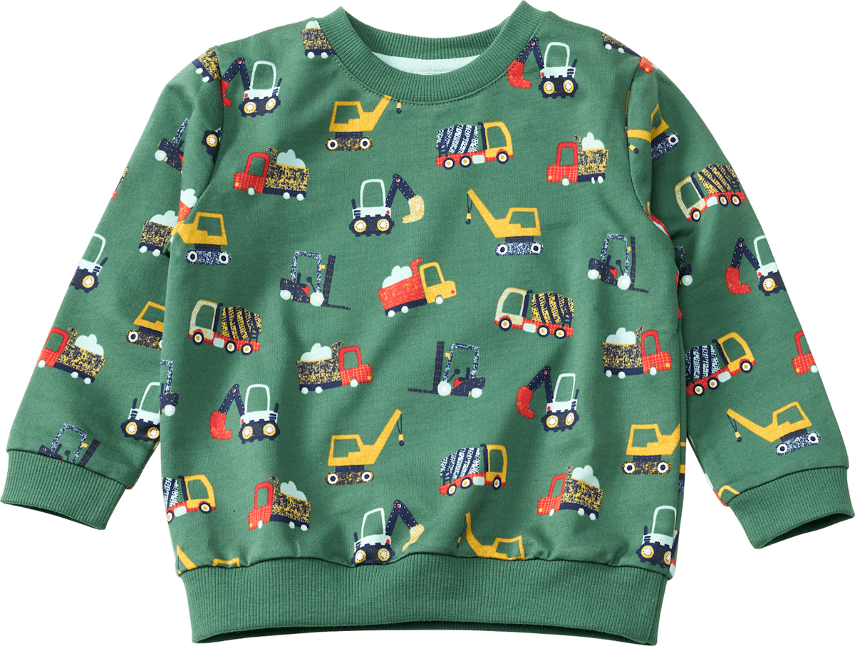ALANA Sweatshirt mit Baustellen-Muster, grün, Gr. 98, 1 St