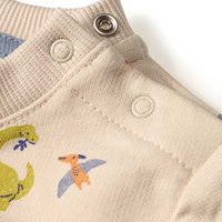 Sweatshirt mit Dino-Muster, beige, Gr. 62, 1 St