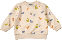 Sweatshirt mit Dino-Muster, beige, Gr. 62, 1 St