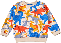 Sweatshirt mit Dino-Muster, blau & rot & gelb, Gr. 110, 1 St