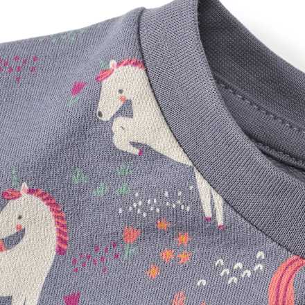 Sweatshirt mit Einhorn-Muster, grau, Gr. 128, 1 St ALANA
