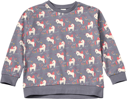 Sweatshirt mit Einhorn-Muster, grau, Gr. 128, 1 St ALANA