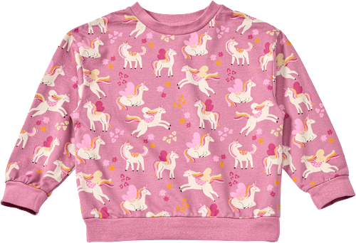 Sweatshirt mit Einhorn-Muster, rosa, Gr. 110, 1 St