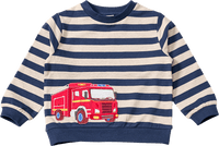 Sweatshirt mit Feuerwehr-Applikation, blau, Gr. 104, 1 St