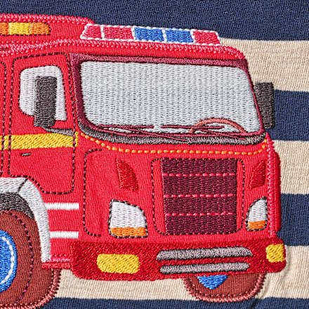 Sweatshirt mit Feuerwehr-Applikation, blau, Gr. 104, 1 St