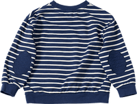 Sweatshirt mit Feuerwehr-Applikation & Ringel-Muster, blau, Gr. 110, 1 St
