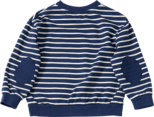 Sweatshirt mit Feuerwehr-Applikation & Ringel-Muster, blau, Gr. 98, 1 St