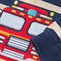 Sweatshirt mit Feuerwehrauto-Applikation, blau, Gr. 104, 1 St ALANA