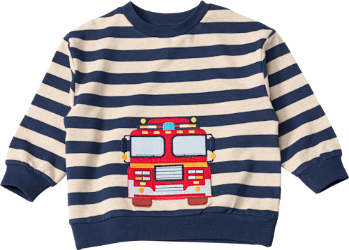 Sweatshirt mit Feuerwehrauto-Applikation, blau, Gr. 104, 1 St ALANA