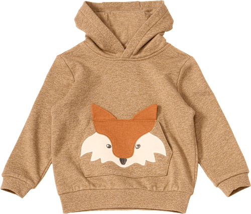 Sweatshirt mit Fuchs-Applikation & Kängurutasche, braun, Gr. 110, 1 St