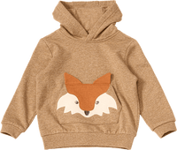 Sweatshirt mit Fuchs-Applikation & Kängurutasche, braun, Gr. 110, 1 St