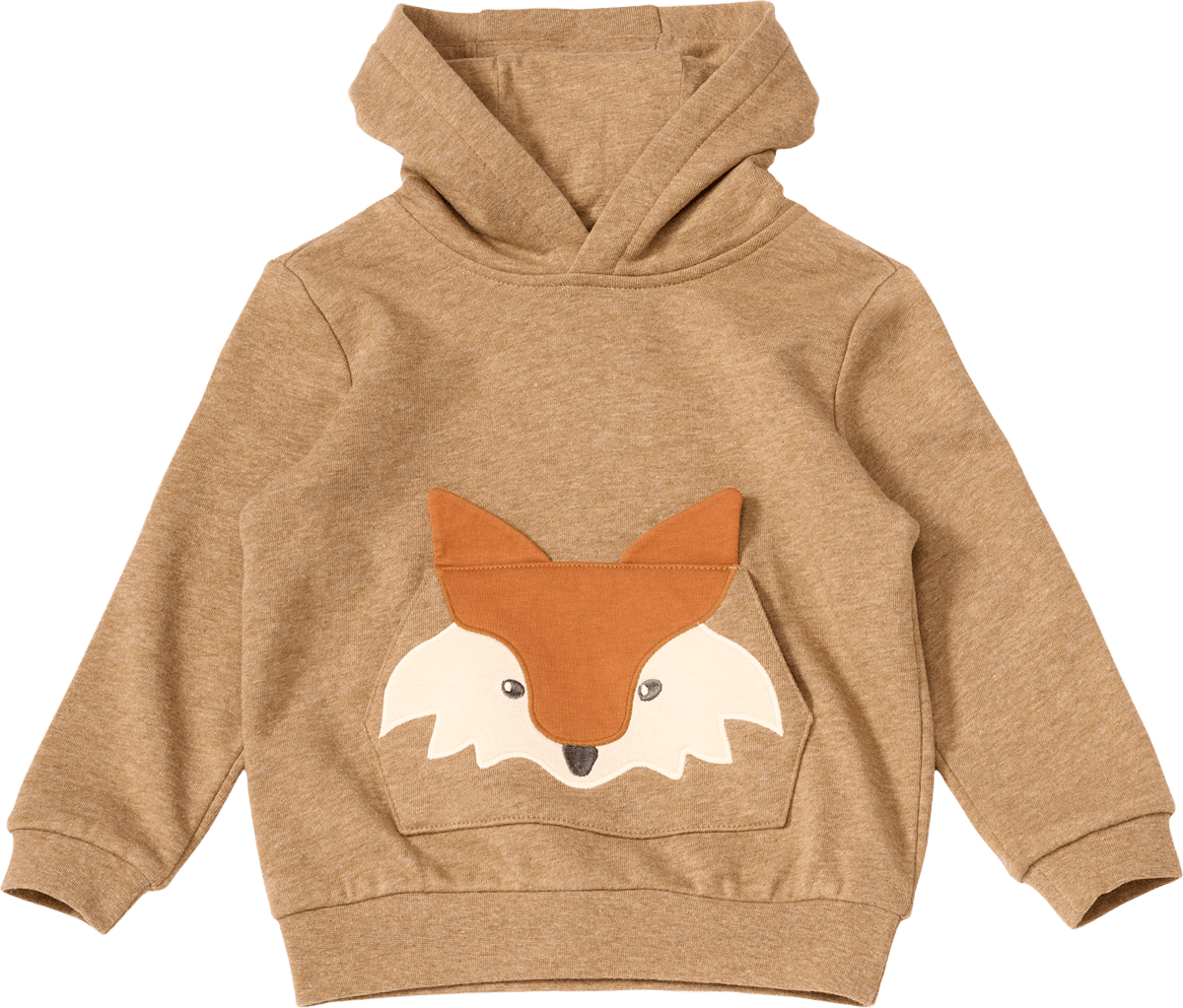 ALANA Sweatshirt mit Fuchs-Applikation & Kängurutasche, braun, Gr. 116, 1 St