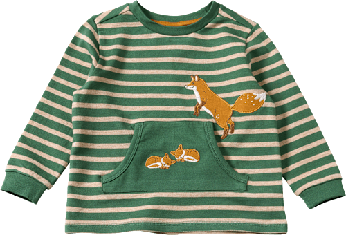 Sweatshirt mit Fuchs-Familien-Motiv, grün, Gr. 104, 1 St